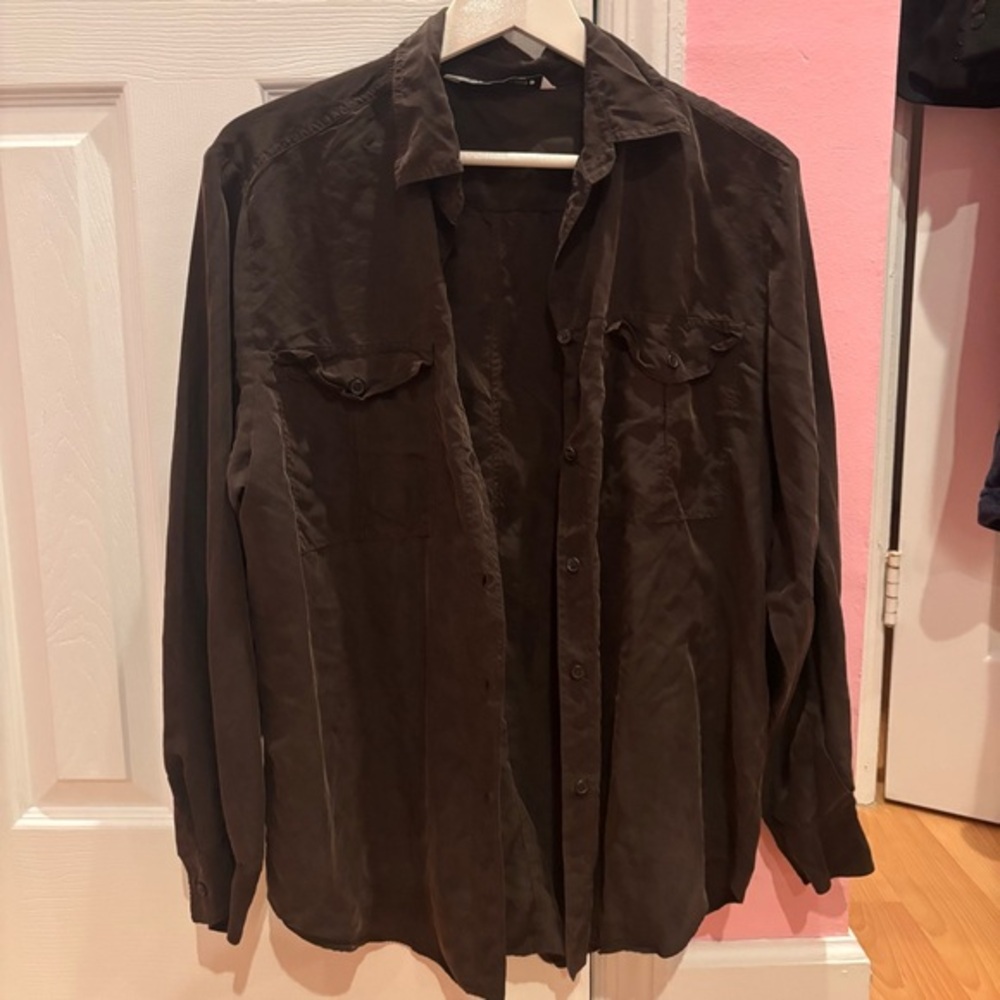 Zara Dark Brown button down Shirt